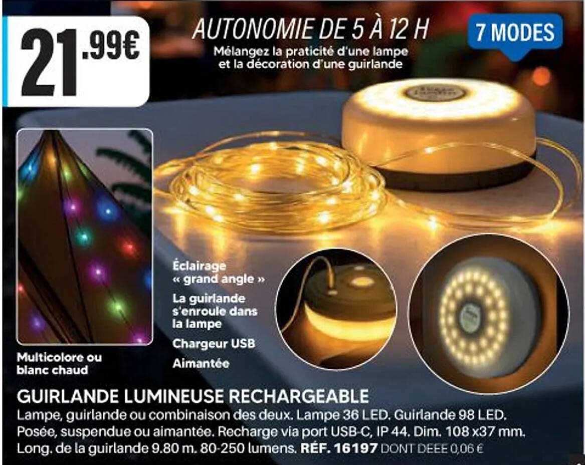 GUIRLANDE LUMINEUSE RECHARGEABLE