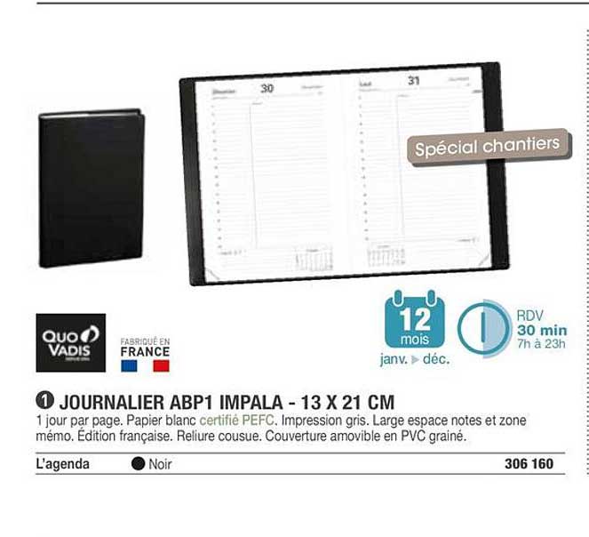 JOURNALIER ABP1 IMPALA - 13 X 21 CM