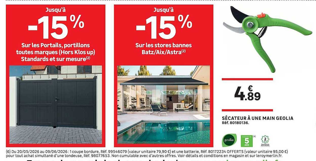 Jusqu'à -15% Sur les Portails, portillons toutes marques (Hors Klos up) Standards et sur mesure(2)