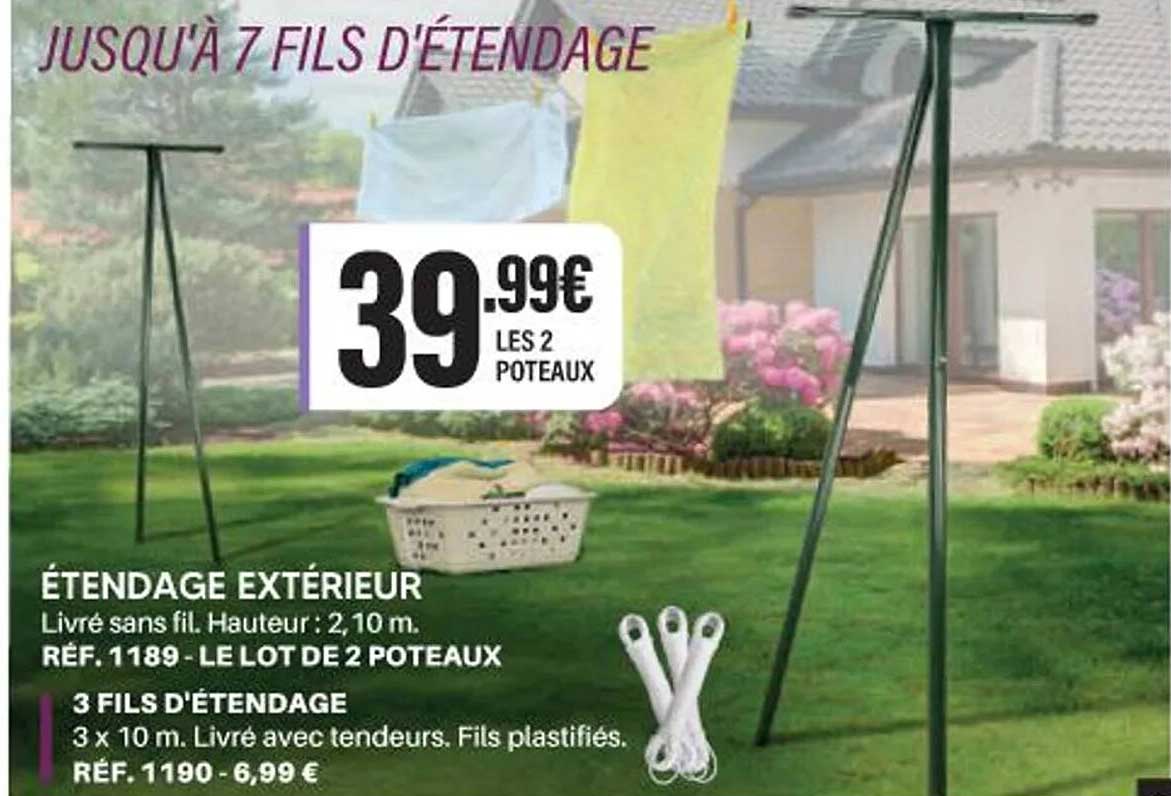JUSQU’À 7 FILS D’ÉTENDAGE