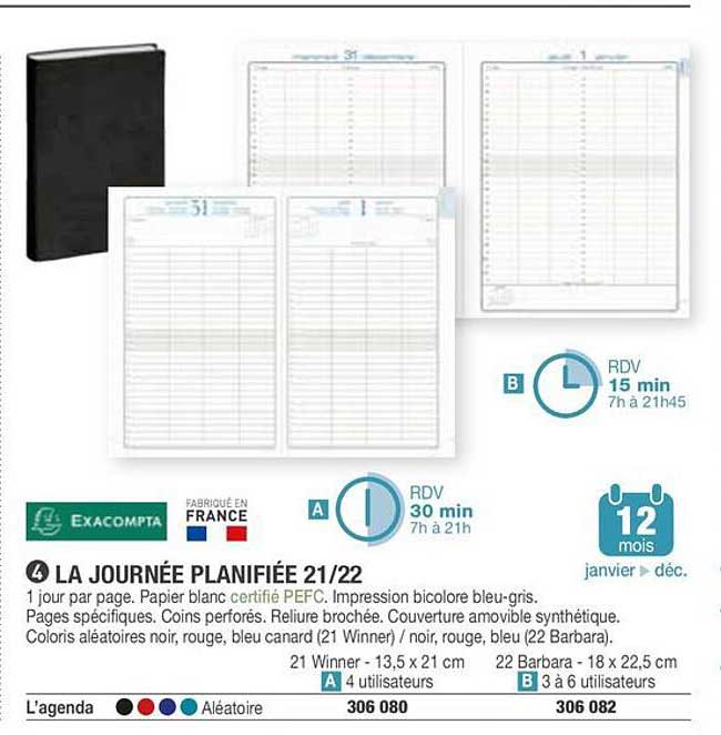 LA JOURNÉE PLANIFIÉE 21/22