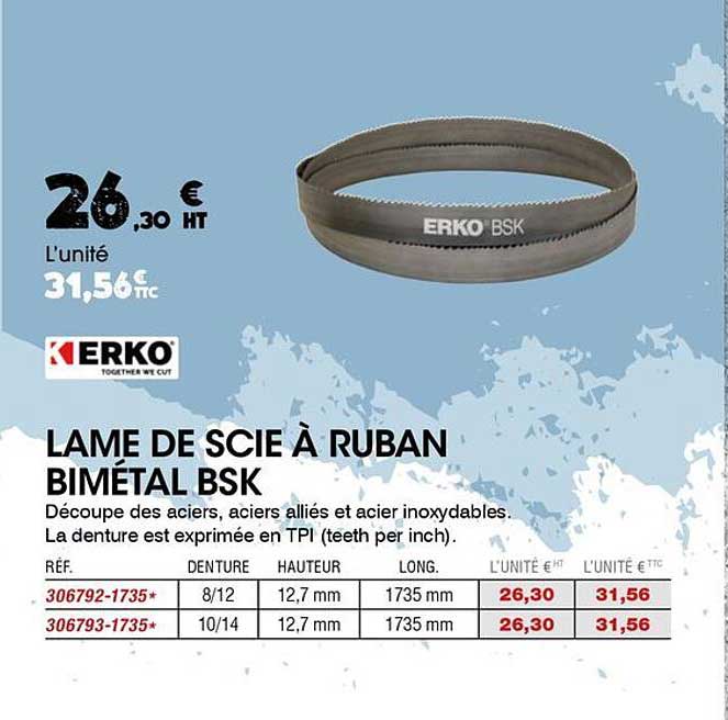 LAME DE SCIE À RUBAN BIMÉTAL BSK