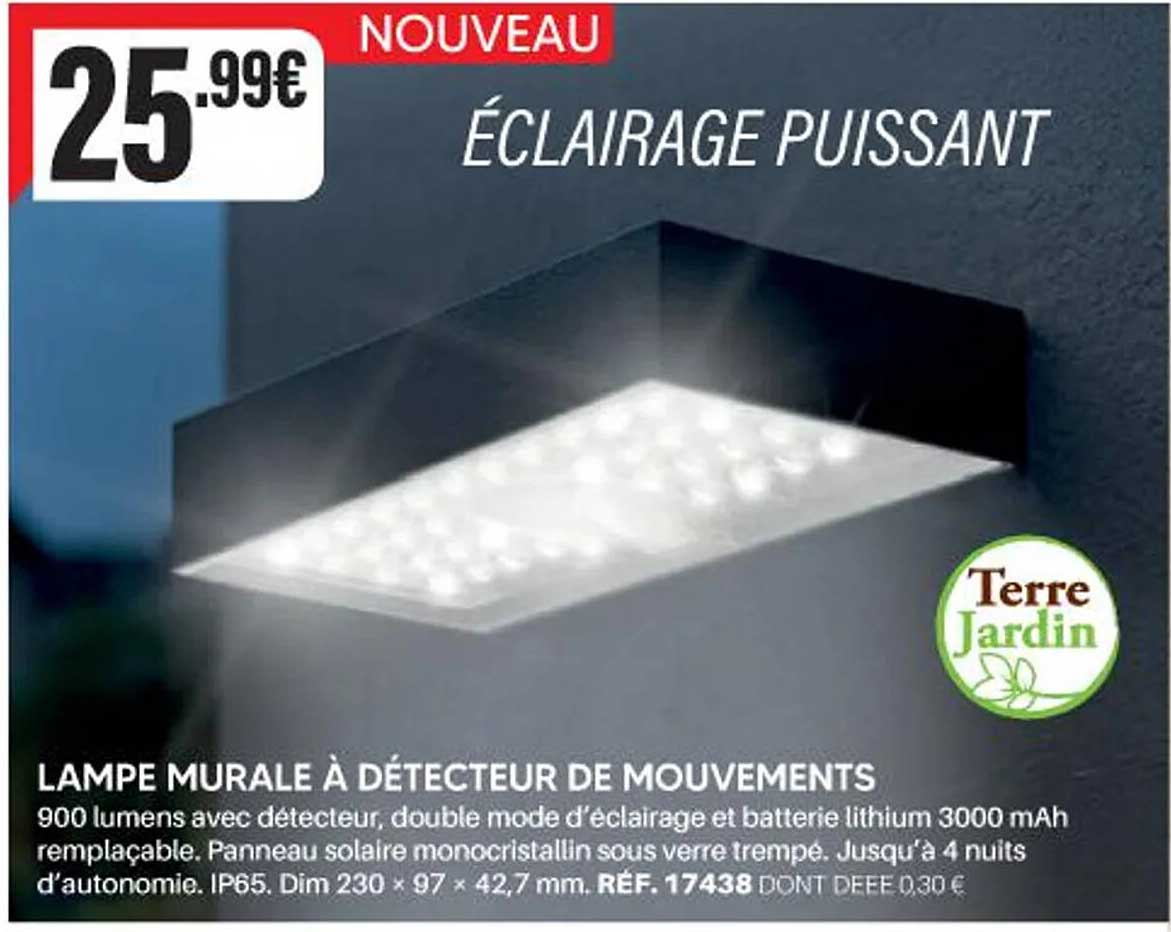 LAMPE MURALE À DÉTECTEUR DE MOUVEMENTS