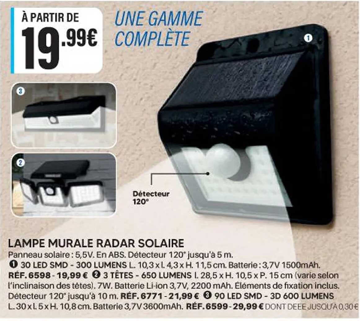 LAMPE MURALE RADAR SOLAIRE