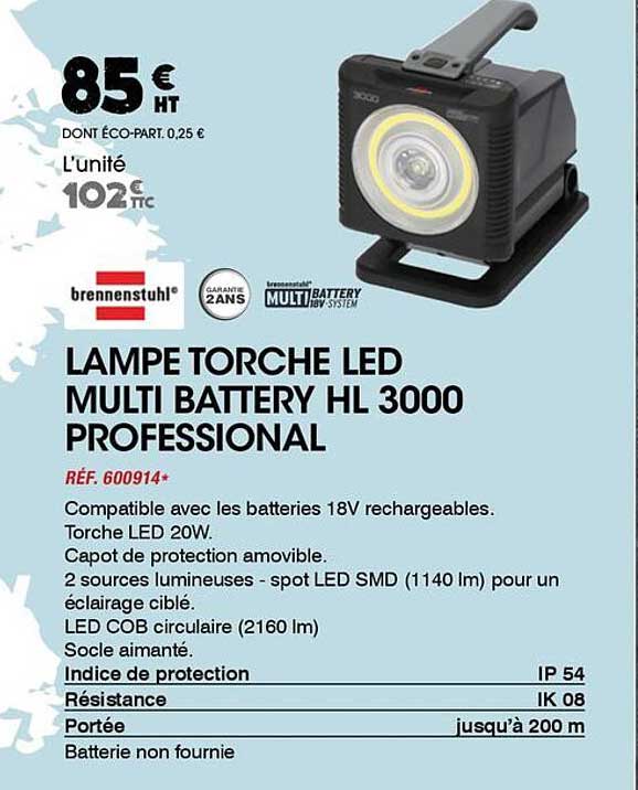 LAMPE TORCHE LED MULTI BATTERY HL 3000 PROFESSIONAL