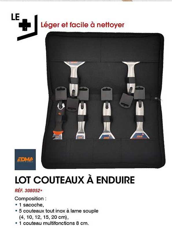 LOT COUTEAUX À ENDUIRE