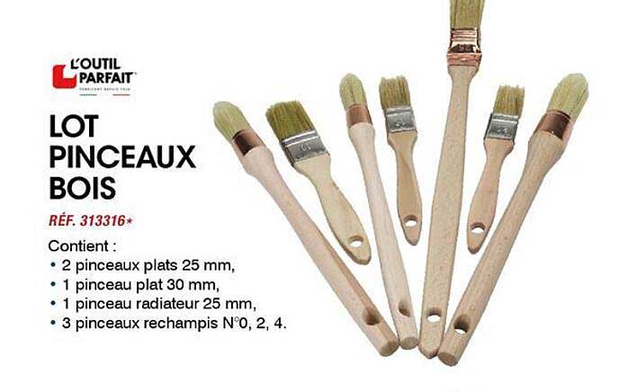 LOT PINCEAUX BOIS