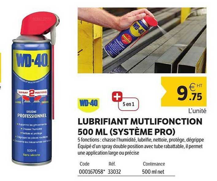 LUBRIFIANT MULTIFONCTION 500 ML (SYSTÈME PRO)