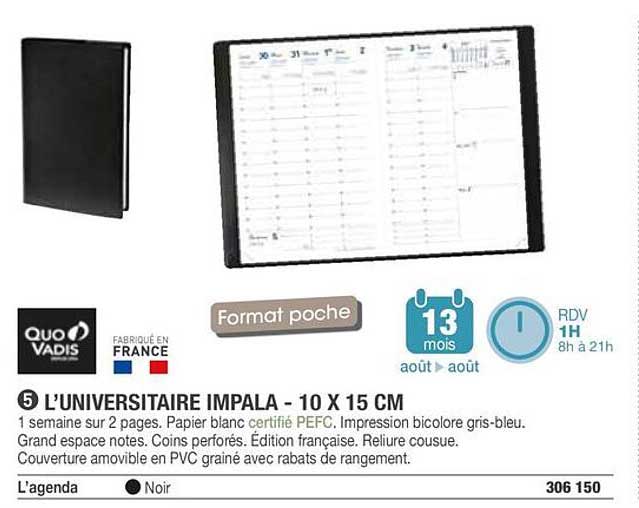 L'UNIVERSITAIRE IMPALA - 10 X 15 CM