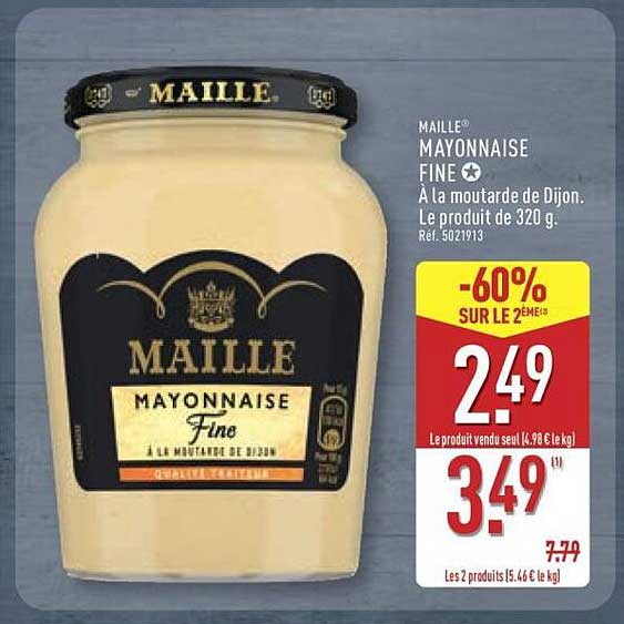 MAILLE MAYONNAISE FINE À la moutarde de Dijon. Le produit de 320 g. Ref. 5021913