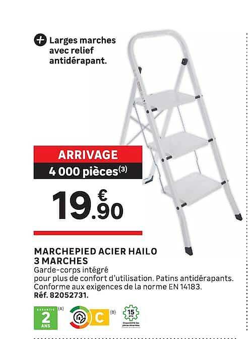 MARCHEPIED ACIER HAILO 3 MARCHES