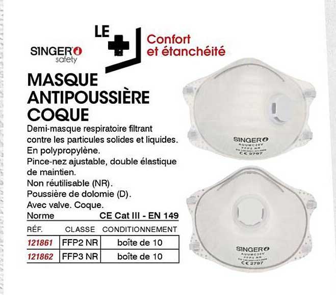MASQUE ANTIPOUSSIÈRE COQUE