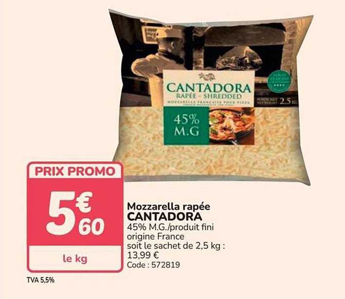 Mozzarella râpée CANTADORA