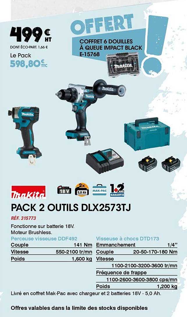 PACK 2 OUTILS DLX2573TJ