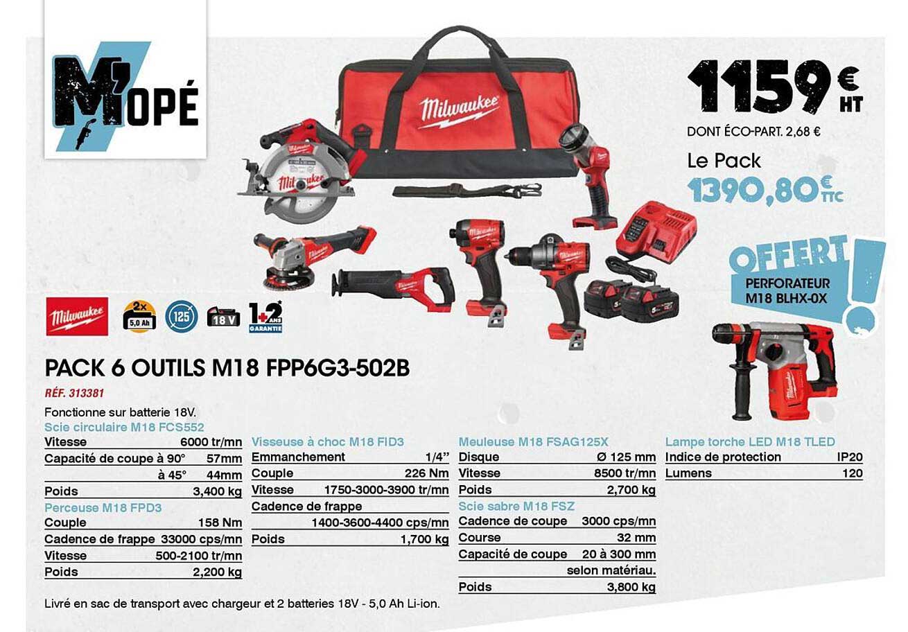 PACK 6 OUTILS M18 FPP6G3-502B