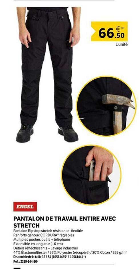 PANTALON DE TRAVAIL ENTIER AVEC STRETCH