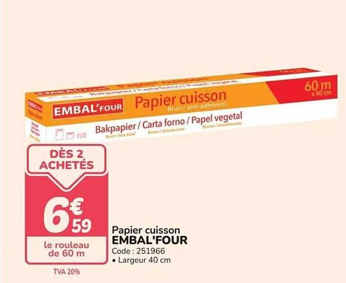 Papier cuisson EMBAL'FOUR