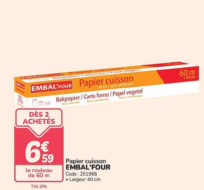 Papier cuisson EMBAL'FOUR