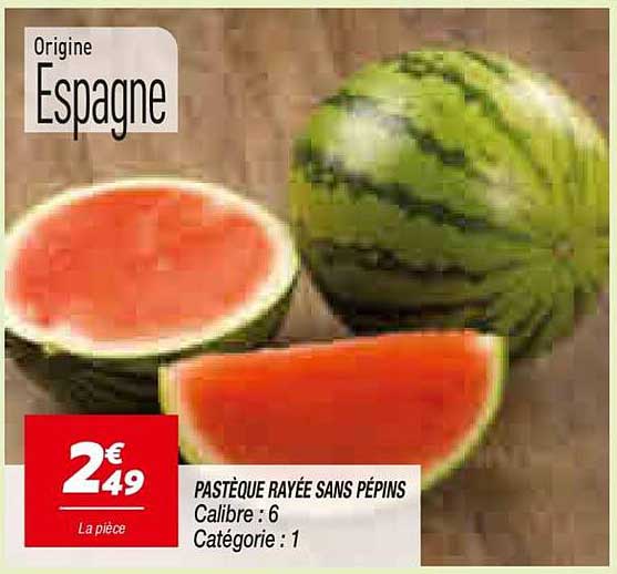 PASTÈQUE RAYÉE SANS PÉPINS