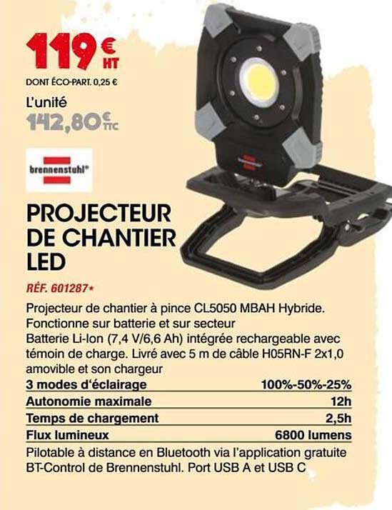 PROJECTEUR DE CHANTIER LED