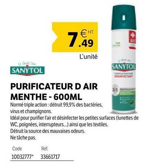 PURIFICATEUR D'AIR MENTHE - 600ML