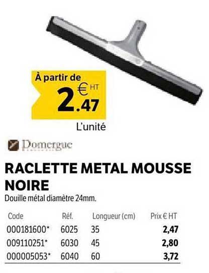 RACLETTE METAL MOUSSE NOIRE