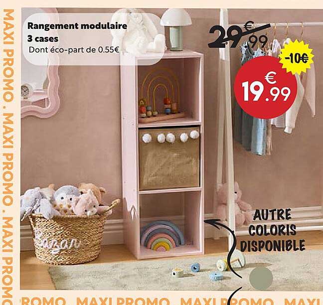 Rangement modulaire 3 cases