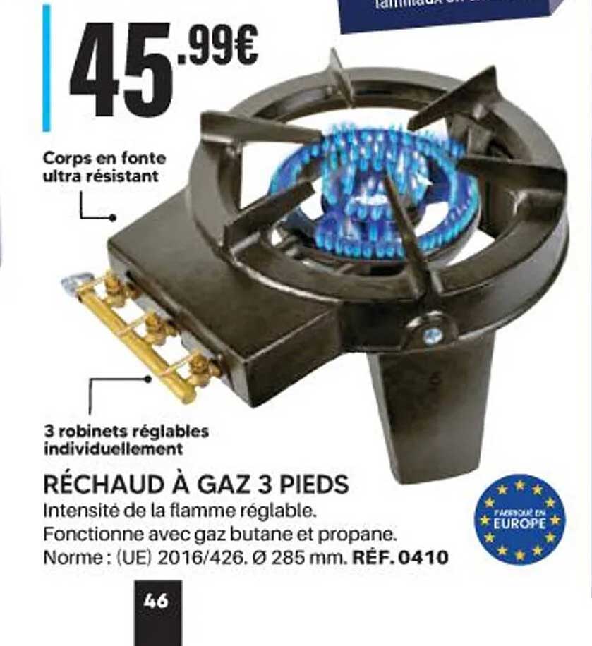 RÉCHAUD À GAZ 3 PIEDS