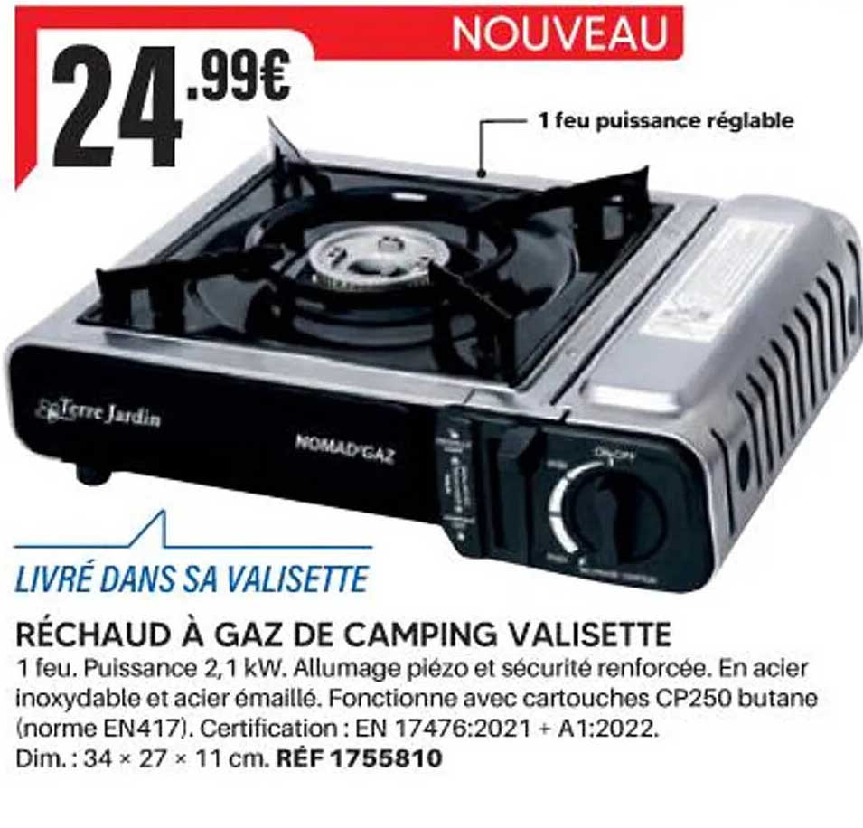 RÉCHAUD À GAZ DE CAMPING VALISETTE