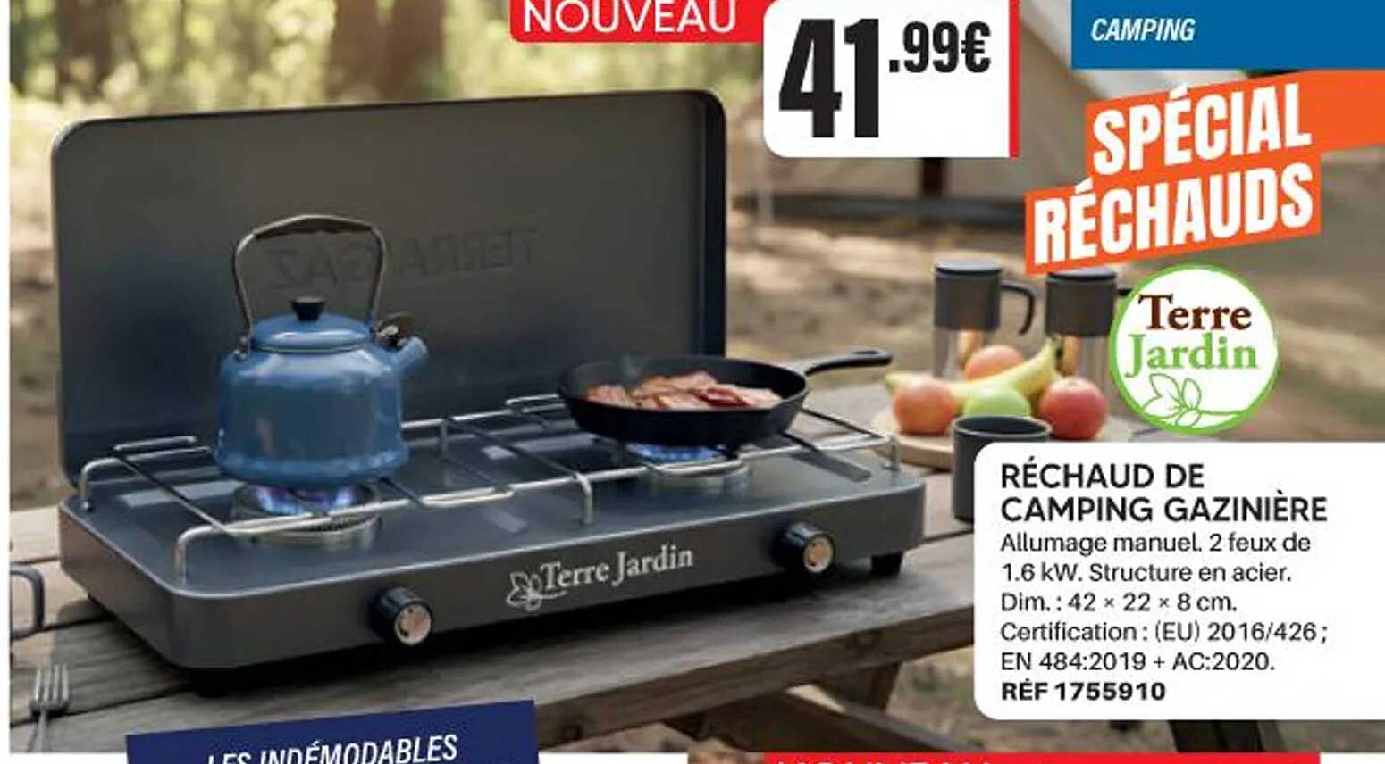 RÉCHAUD DE CAMPING GAZINIÈRE