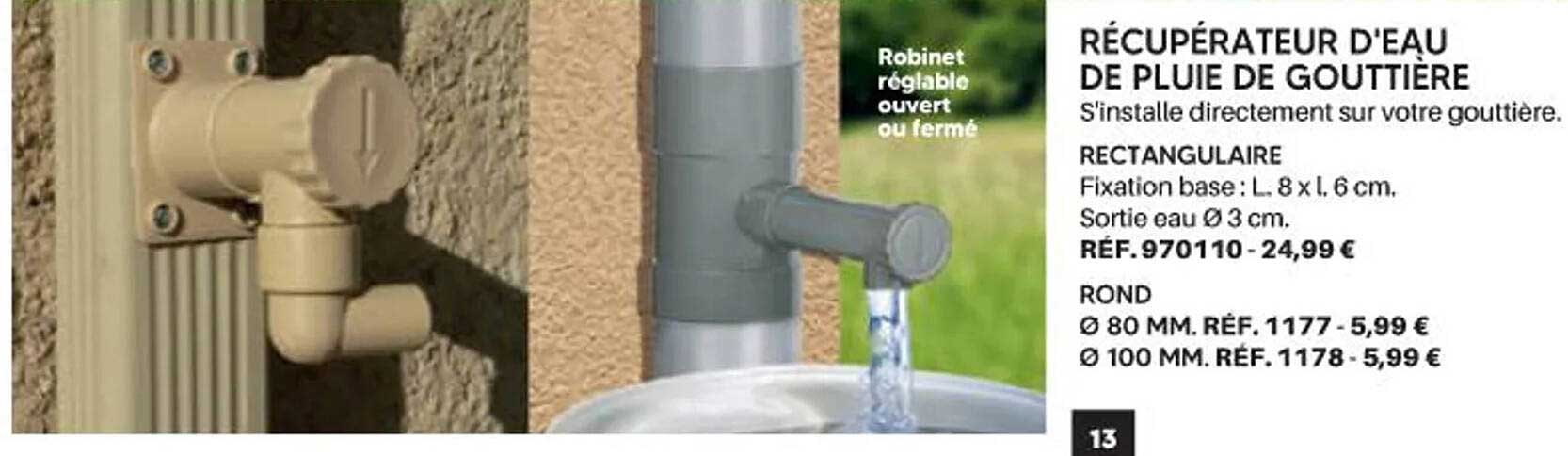 RÉCUPÉRATEUR D'EAU DE PLUIE DE GOUTTIÈRE