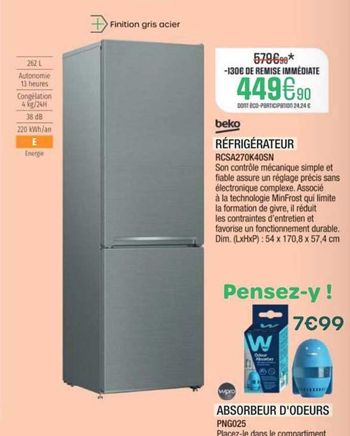 RÉFRIGÉRATEUR RCSA270K40SN