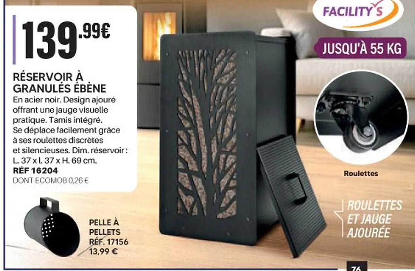 RÉSERVOIR À GRANULÉS ÉBÈNE