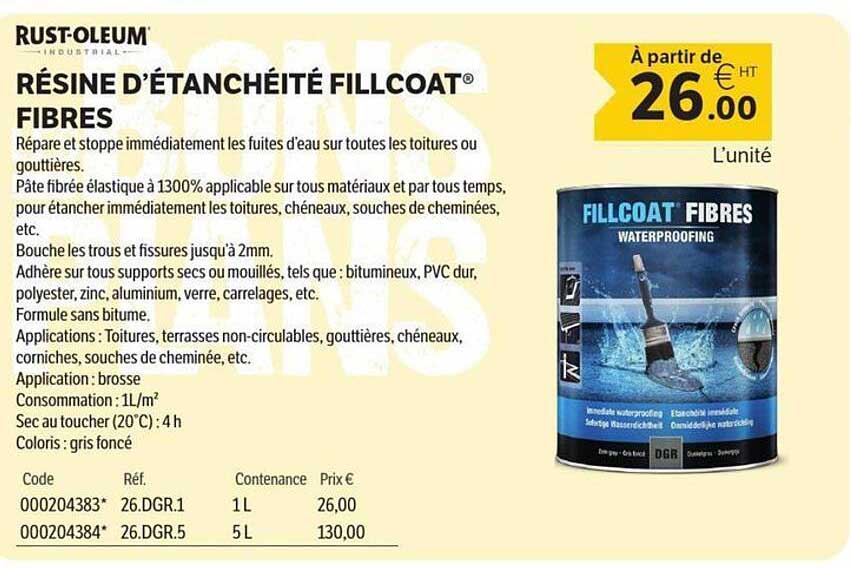 RÉSINE D’ÉTANCHÉITÉ FILLCOAT® FIBRES