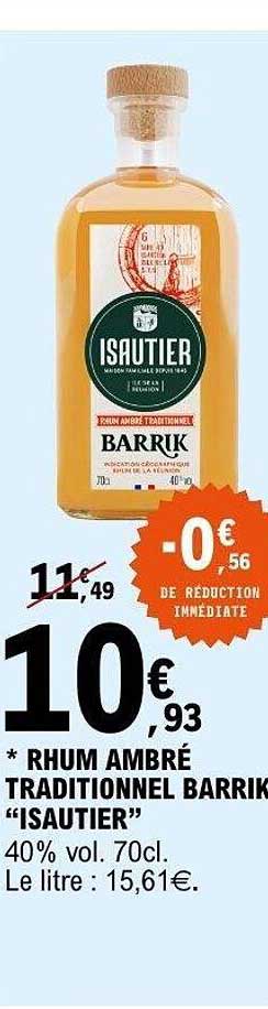 RHUM AMBRÉ TRADITIONNEL BARRIK “ISAUTIER”