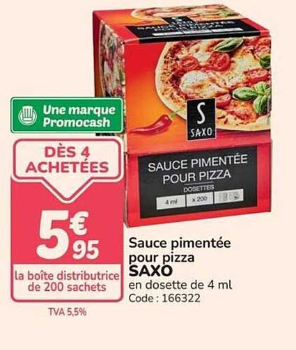 Sauce pimentée pour pizza SAXO en dosette de 4 ml