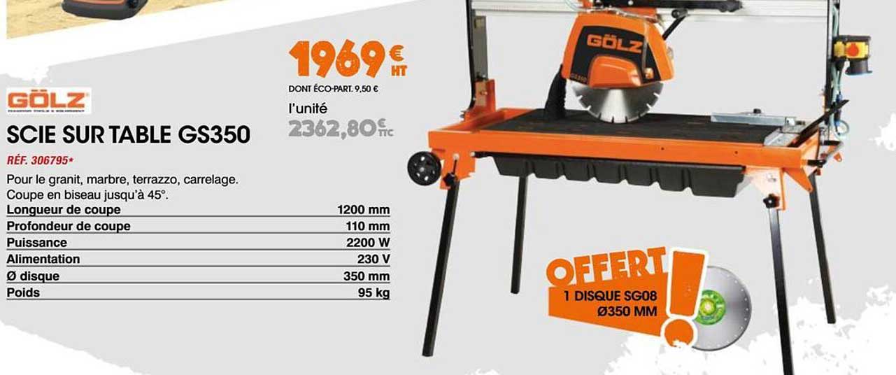 SCIE SUR TABLE GS350