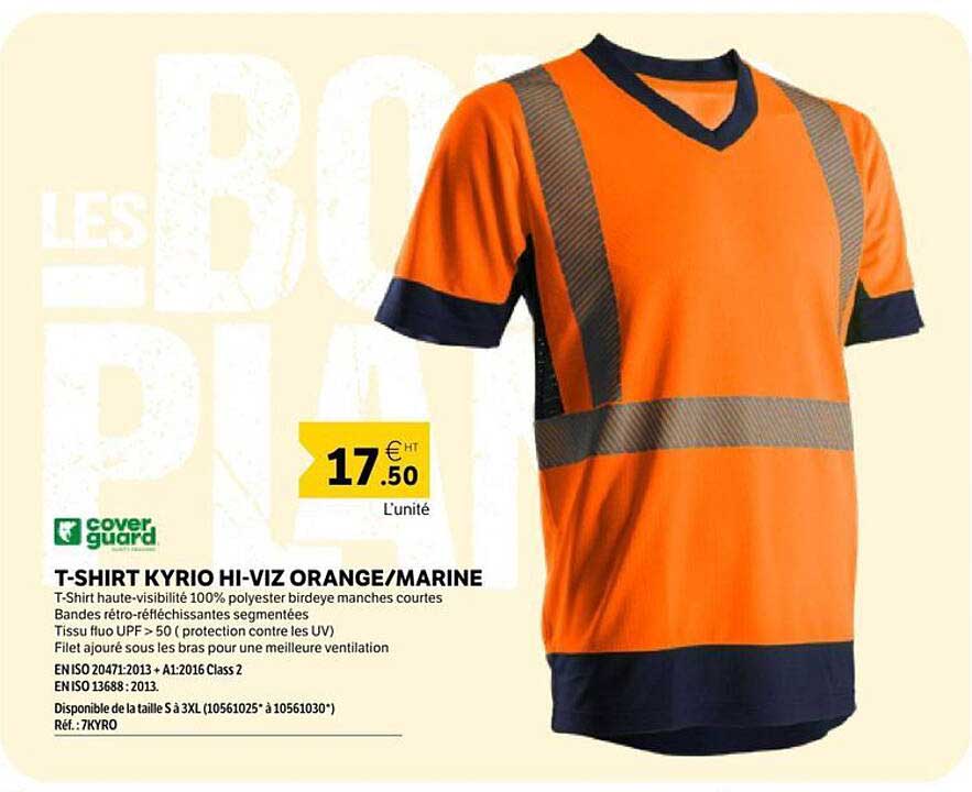 T-SHIRT KYRIO HI-VIZ ORANGE/MARINE