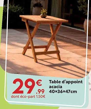 Table d’appoint acacia 40×36×47cm