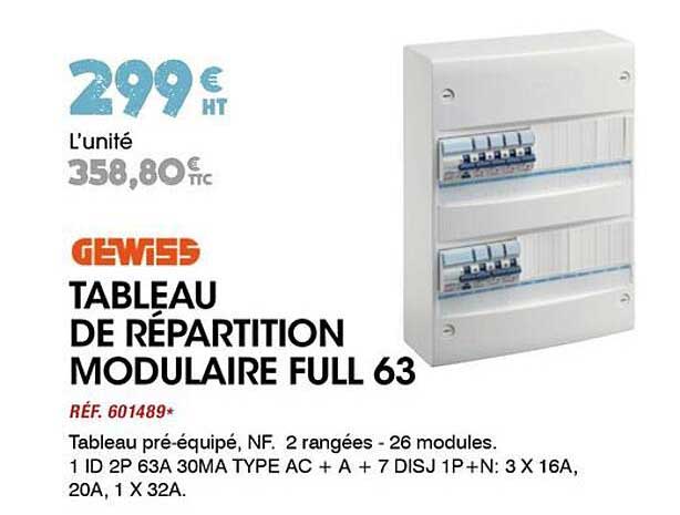 TABLEAU DE RÉPARTITION MODULAIRE FULL 63