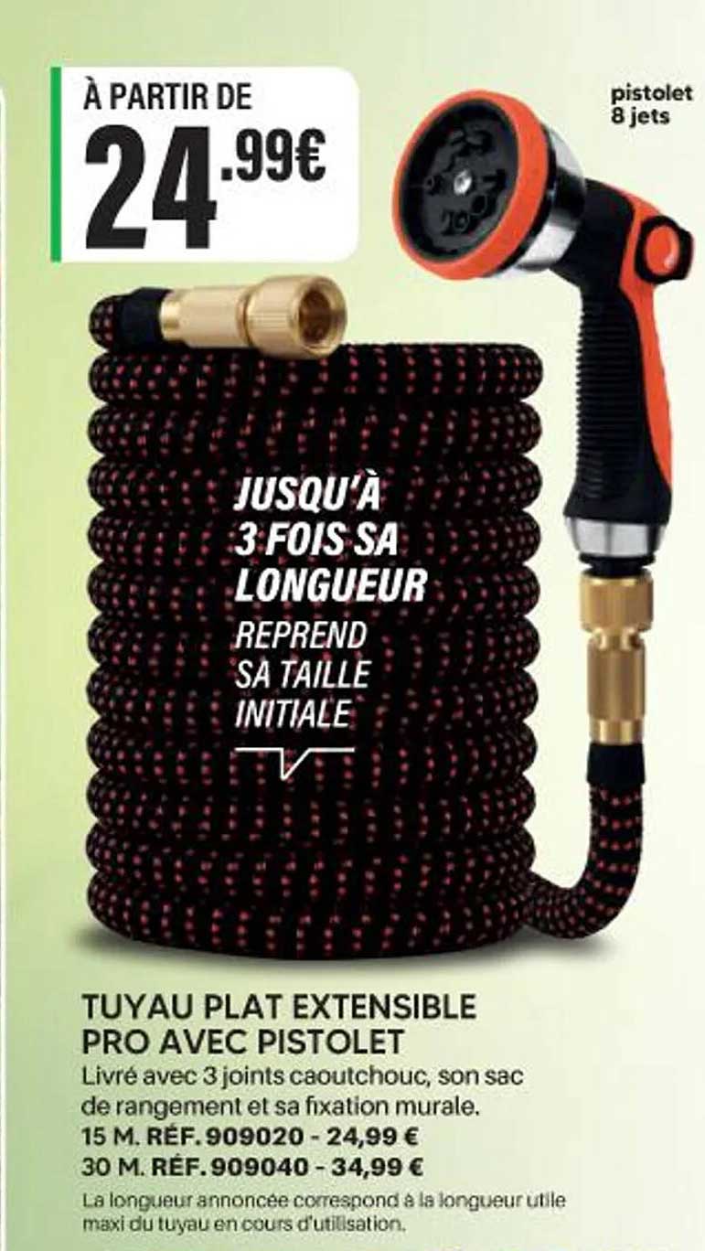 TUYAU PLAT EXTENSIBLE PRO AVEC PISTOLET