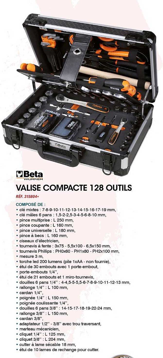 VALISE COMPACTE 128 OUTILS