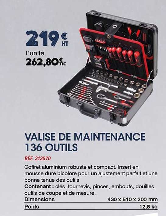 VALISE DE MAINTENANCE 136 OUTILS