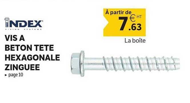VIS A BETON TETE HEXAGONALE ZINGUEE