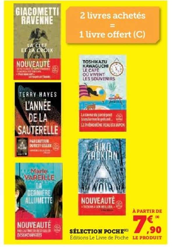 2 livres achetés = 1 livre offert