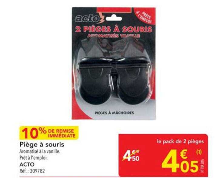 2 Pièges à souris aromatisés à la vanille