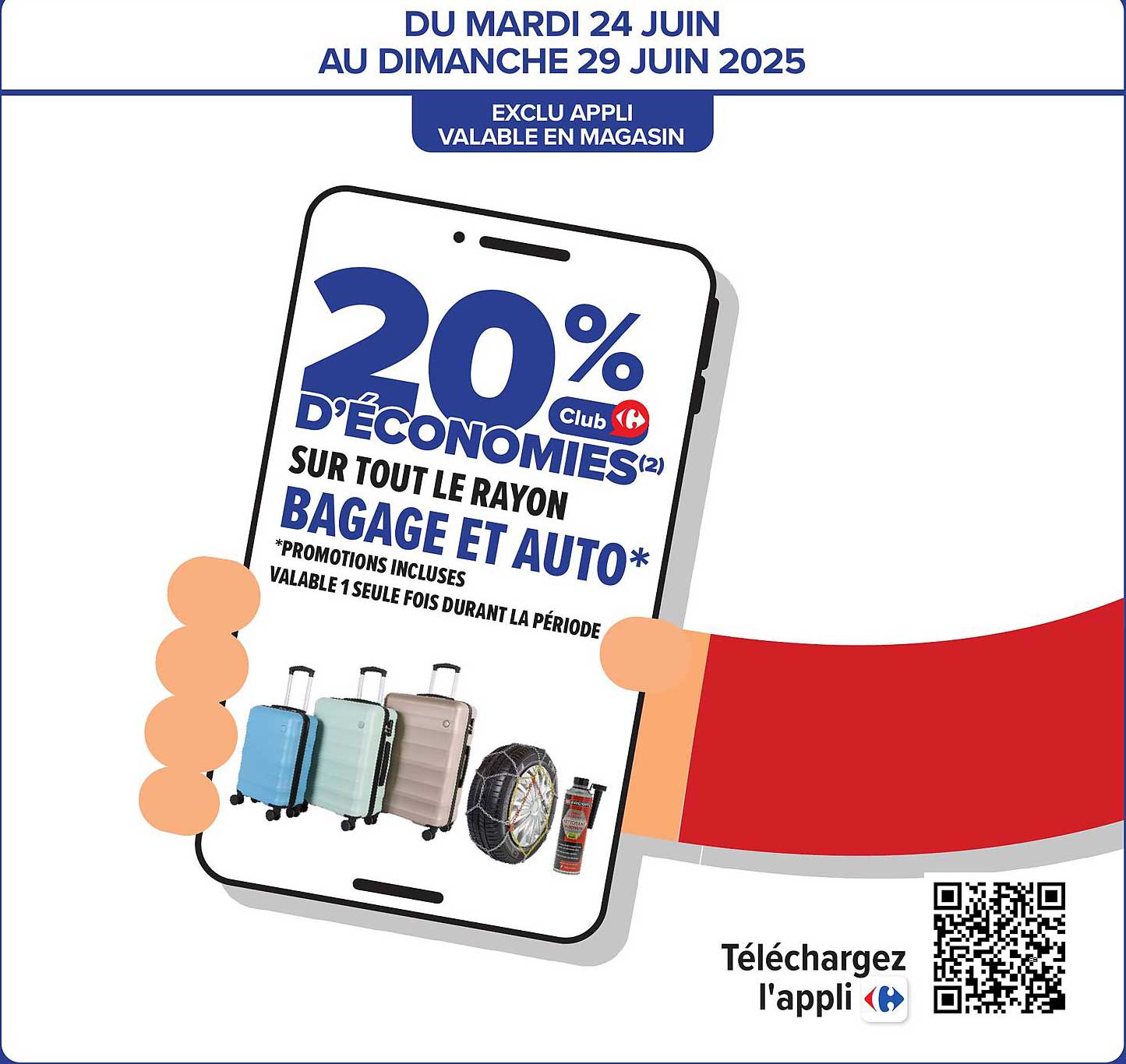 20% d'économies sur tout le rayon bagage et auto