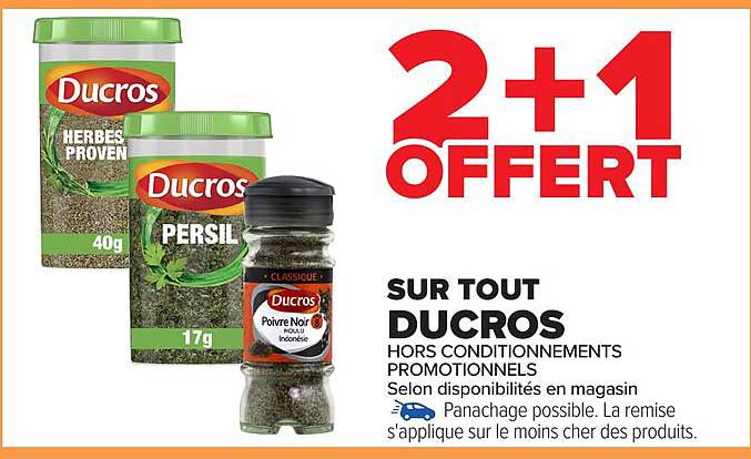 2+1 OFFERT SUR TOUT DUCROS