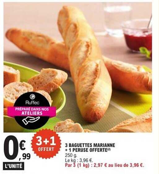 3 BAGUETTES MARIANNE + 1 PERUSE OFFERTE