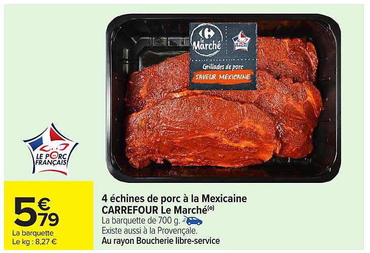 4 échines de porc à la Mexicaine